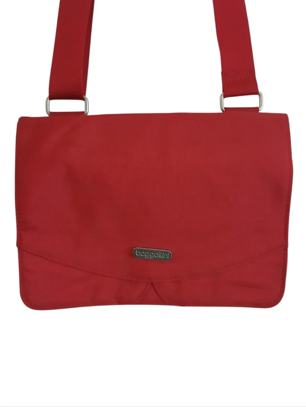 NEW Baggalini Venture Crossbody Nylon Travel Red Foldover Organizer Rugged